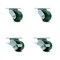 Service Caster 3.25 Inch Green Poly on Cast Iron Swivel Caster Set with Roller Bearings 2 Brake SCC-30CS3420-PUR-GB-2-SLB-2 - alternate 2